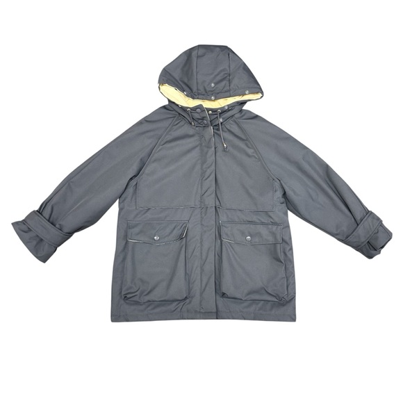 Nap Loungewear Hooded Drawstring Duck Down Filled Parka Coat Hazel Blue Large L - Picture 5 of 16